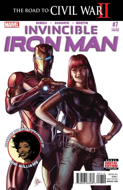 Invincible Iron Man #7 CGC SS 9.4 Signed Bendis 3rd Print 1st App. Riri Williams 6