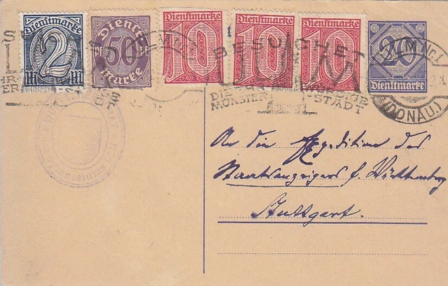 DEUTSCHES  REICH  - 5 x Dienstpostkarten - ex  DP  1 /4 - alle  BEDARFSGEBRAUCHT 5