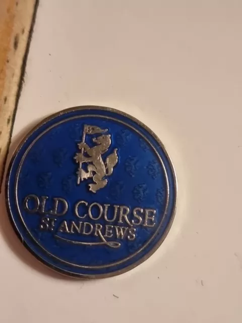 Golf Ball Marker Old Course St Andrews Links Blue Double Sided SCOTLAND 2