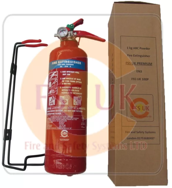 Premium En3 Kitemarked 1 Kg Dry Powder Abc Fire Extinguisher Home Office Car