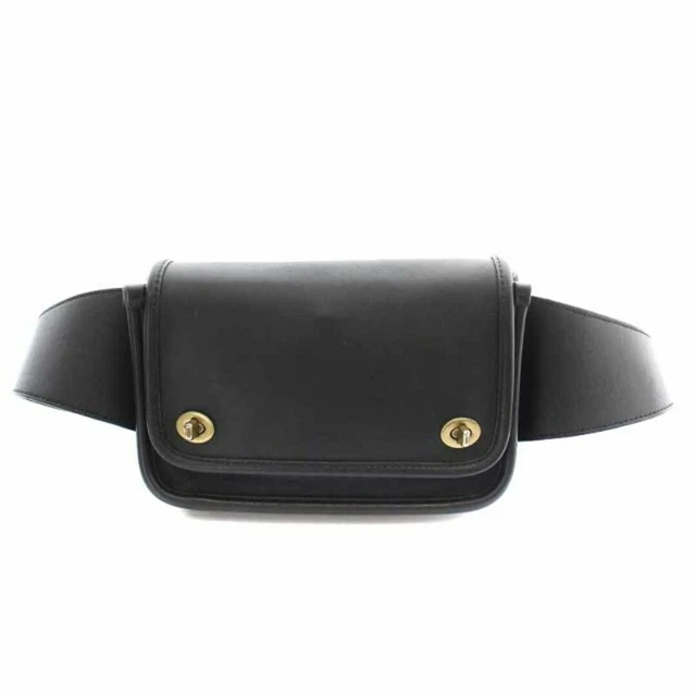Coach Old Legacy Turn Lock All Leather Body Bag Waist Shoulder Black 70722 Used
