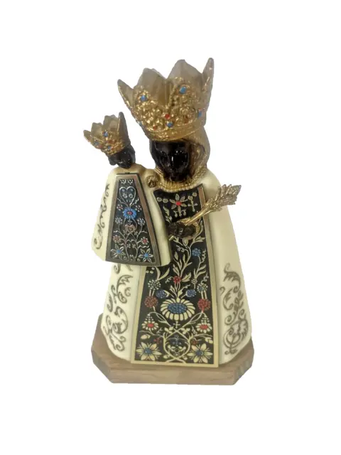 María y Jesús de colección Virgen austriaca de Altotting 24 quilates hoja de oro sobre plástico