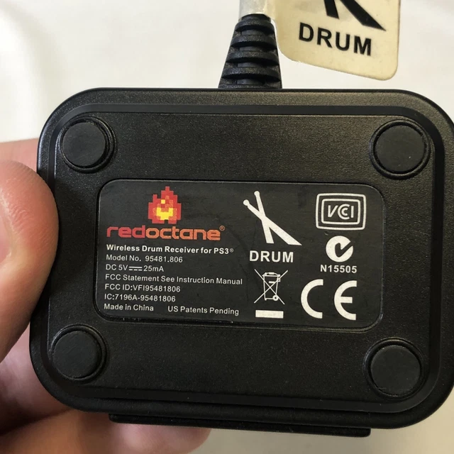 GUITAR HERO DRUM Dongle Receiver ONLY PS3 Wireless Red Octane 95481.806