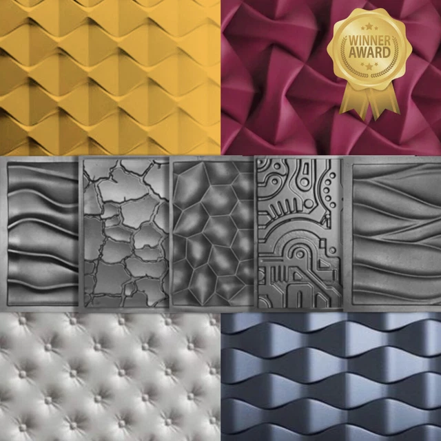 MOLDS FOR 3D Gypsum Panels Mold Plaster Wall Stone Art Decor ABS