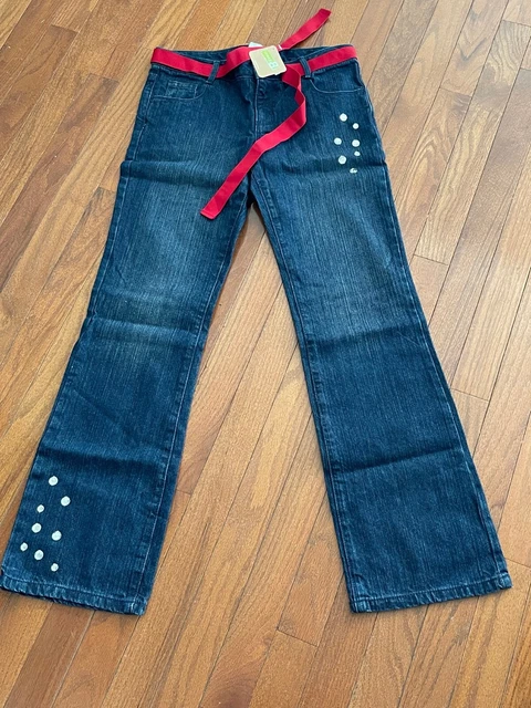 New Crazy 8 Girls Dark Denim Belted Gem Jeans Size 14