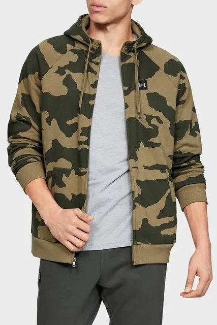 Under Armour Men's Rival Fleece Camo Full Zip Hoodie Green Small $75 Under Armour Men's Rival Fleece Camo Full Zip Hoodie Green Small $75