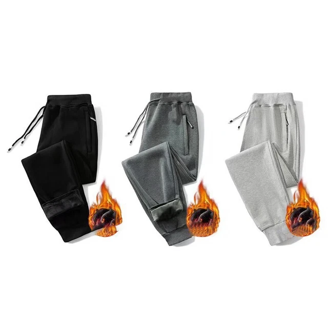 Pantaloni invernali uomo foderati in pile caldi e comodi vestibilità sciolta