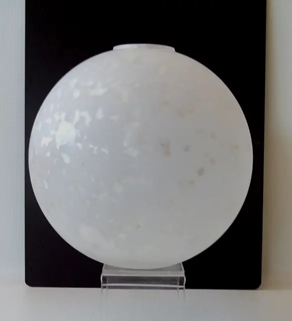 Art Glass white and silver foil "Sphere Vase" vintage " MIKASA"   Art Glass