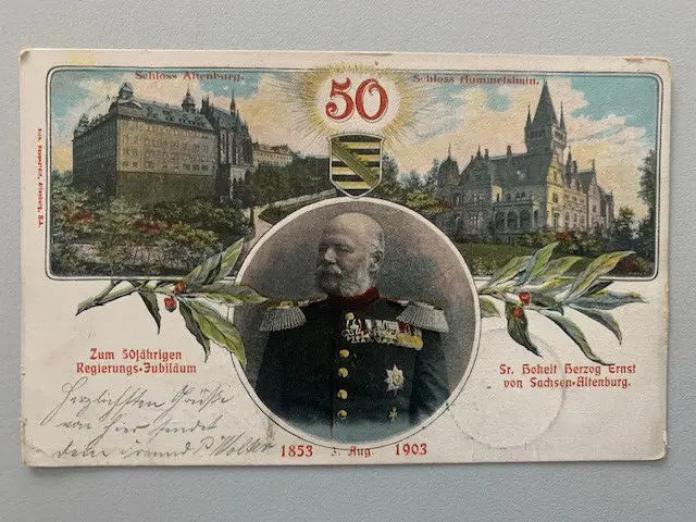 Alte AK 50 jähr. Reg.-Jubiläum Herzog Ernst von Sachsen-Altenburg 1903