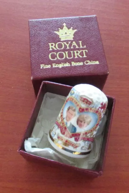 Diana And Charles Royal Wedding Commemorative Thimble Royal Court with box