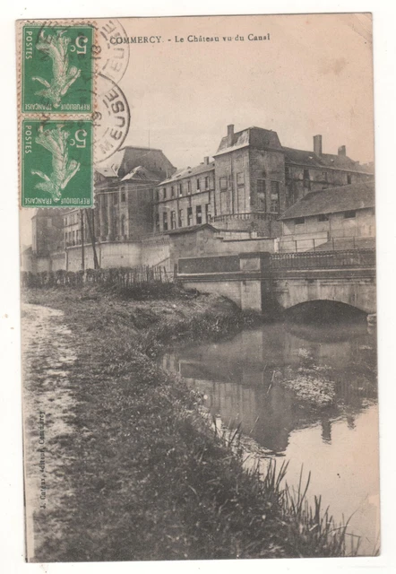 CPA 55 - COMMERCY : LE CHÂTEAU VU DU CANAL  (MEUSE) ÉCRITE en 1919