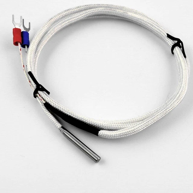 Termocoppia Tipo K 5 Metri | Sonda M8 5x100mm In Acciaio Inox | Cavo Schermato 0-400°C