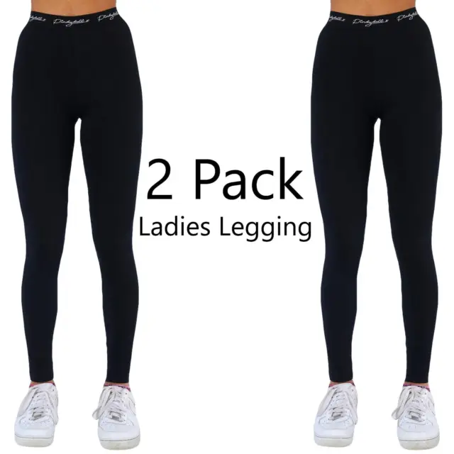 Ladies Womens Plain Leggings Full Length Cotton Black + Colours UK