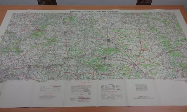 WW2 GERMAN ARMY map "PARIS - REIMS" + CHALONS, LAON, COMPIEGNE, SOISSONS etc