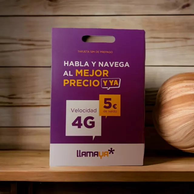 Tarjeta SIM Llamaya  Prepago Nueva Con 5€ De Saldo Gratis.