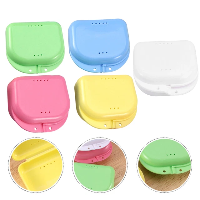 5-10X Dental Orthodontic Retainer Denture Storage Box Case Mouthguard Container