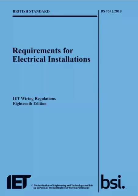 BS7671 18th Edition Mock Exams Questions/Answers Wiring Regs re electrical 2022