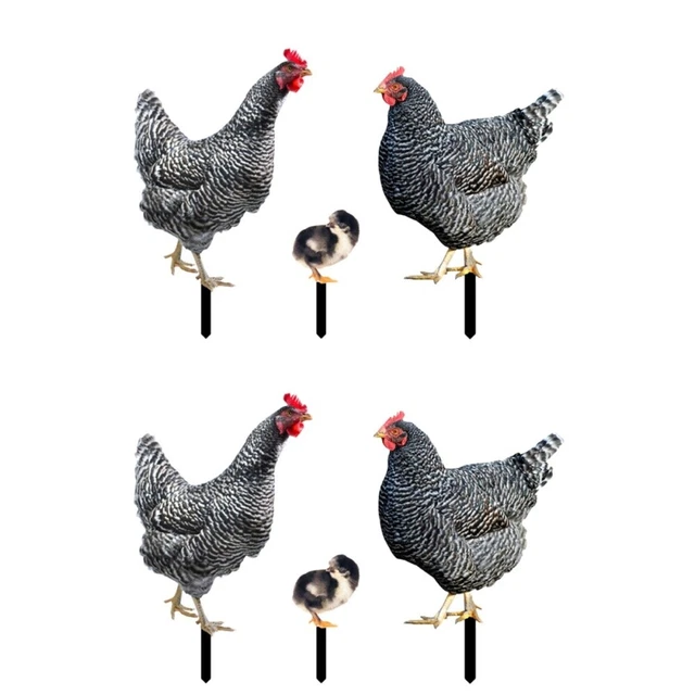 6 pcs easter chicken figurine Acrylic Backyard Patio Chicken Modeling Stake