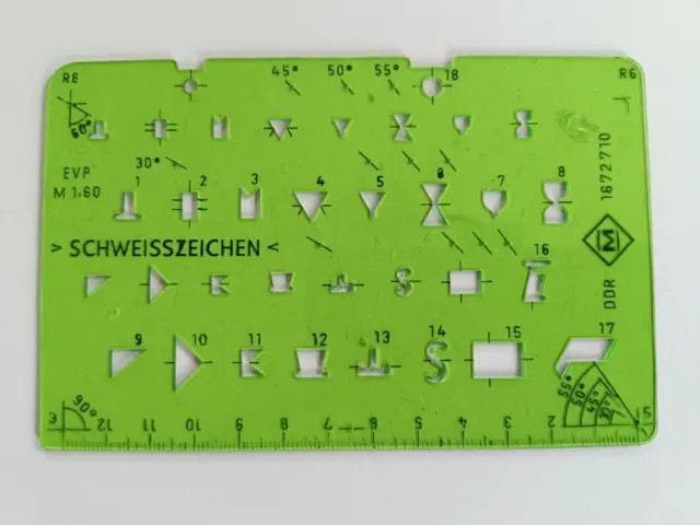 Schablone technisches Zeichnen 1672710 Arbeit DDR Schweisszeichen