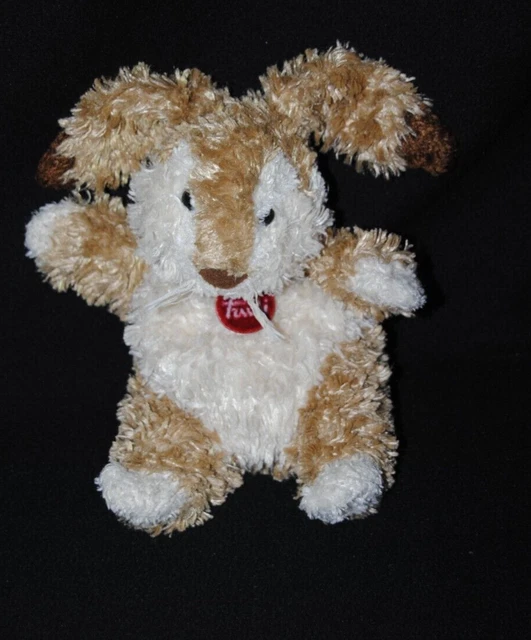Peluche doudou lapin TRUDI SPA blanc cassé brun marron 24/35 cm TTBE