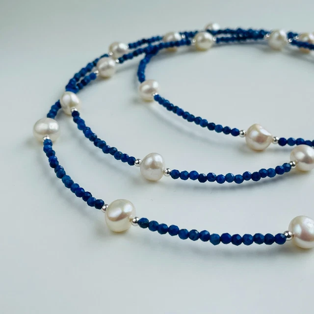 Collier En Argent 925 Avec Pierre De Lune Naturelle Et Perle De Culture - Rose-Mimosa