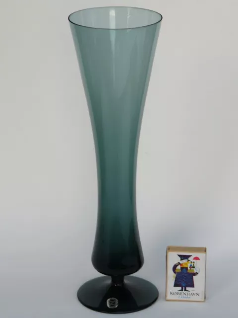 GROSSE Vase ZWIESEL Design HEINRICH LÖFFELHARDT Glas ETIKETT - 28 cm - TOPAS 50s