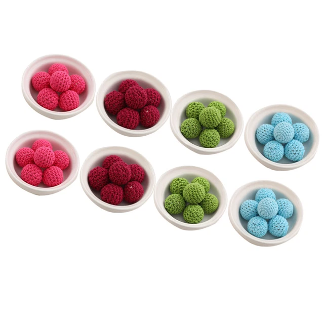24 bolas de fieltro ganchillo de punto pompones de fieltro perlas de colores hágalo usted mismo joyería