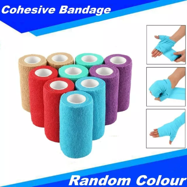 Pet Horse Dog Cat Wound Vet Cohesive Bandage Self Adherent Animals Wrap Tape