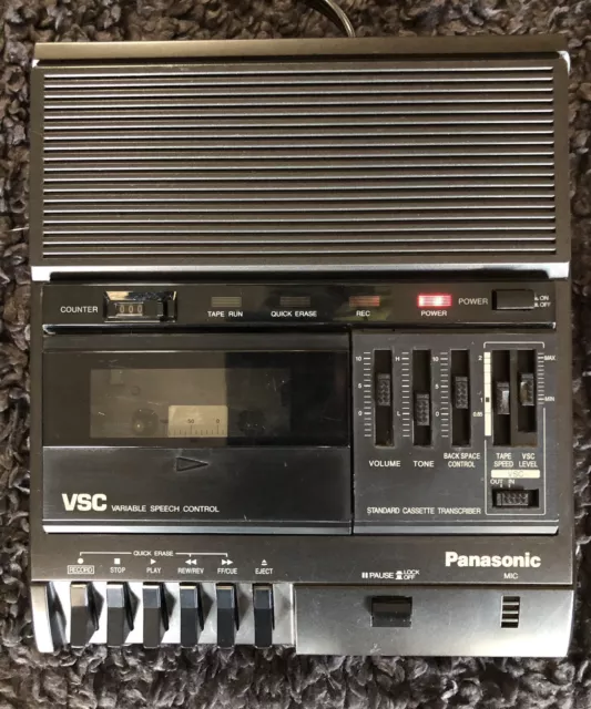 Panasonic RR-830 Desktop Cassette Transcriber / Recorder w/Power Cable WORKING