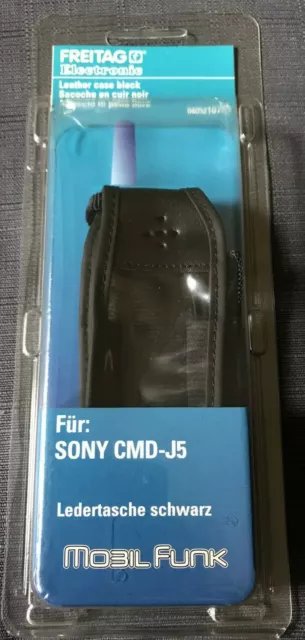 Echtleder Fenstertasche schwarz für Sony CMD J5 Schutzhülle Hülle Etui neu & ovp