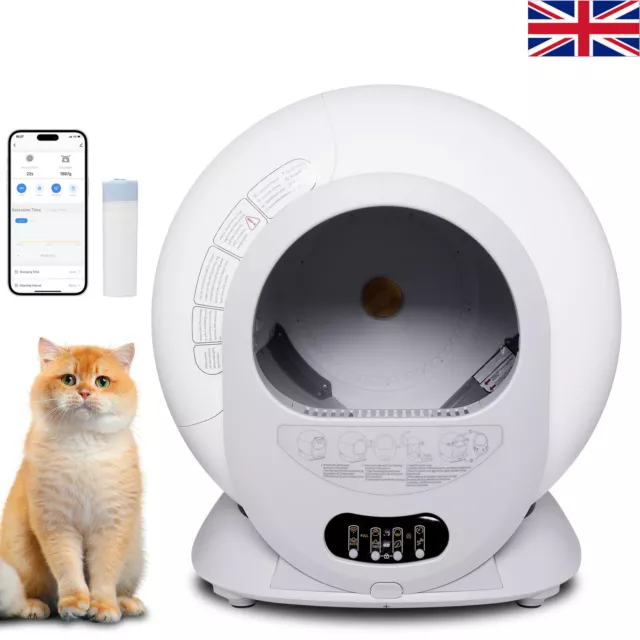 Large Automatic Smart Cat Litter Box Self-Cleaning Odor Removal WiFi APP Control