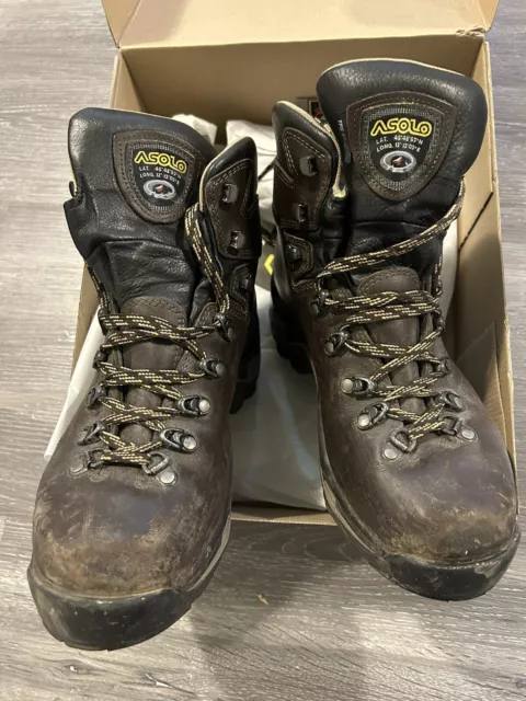 ASOLO TPS 520 GV GoreTex Vibram Sole Leather Hiking Boots Men's 9.5 $35 ...