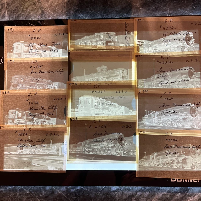 Original 1950'S Southern Pacific Railroad Negatives Lot Of 12 Exc. Condition. 1A