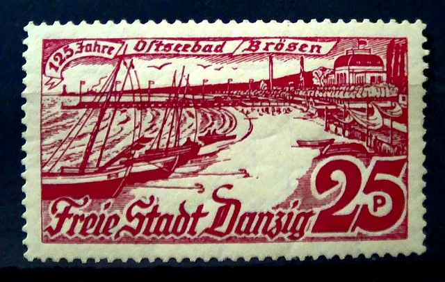 Briefmarke >125 Jahre Ostseebad Brösen >Freie Stadt Danzig >25P* >Postfrische M.