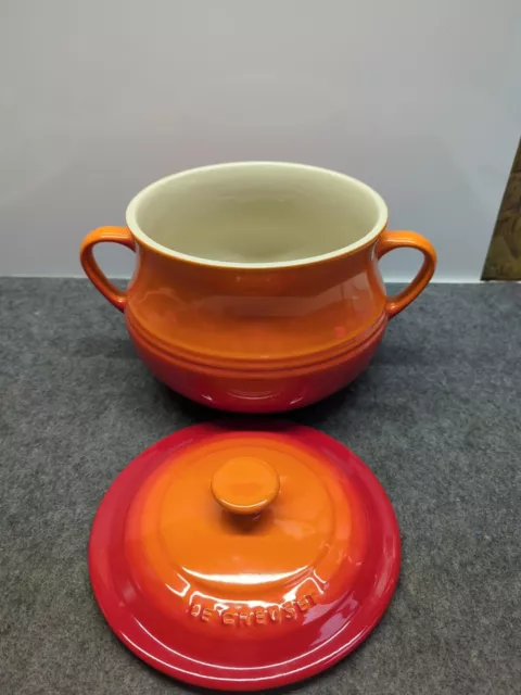 Le Creuset, Large Casserole/Bean Pot - Volcanic Orange (Unused)