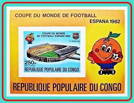 CONGO P.R. 1980 SPAIN WORLD FOOTBALL CUP imperf S/S MNH CV$13.00 SOCCER, SPORTS