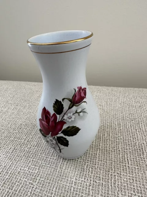 Red Rose Flora Keramek Gouda Holland Vase. 16 cm high.  2