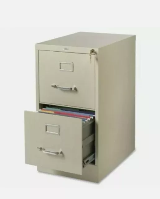 Lorell Vertical File, 22" Deep, Comm, 2-Dwr, 15"x22"x28", PY (LLR42290)