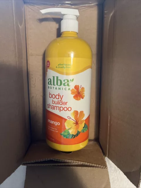 Alba Botanica Body Builder Shampoo Plant-Based & Cruelty Free, Mango, 32 Oz