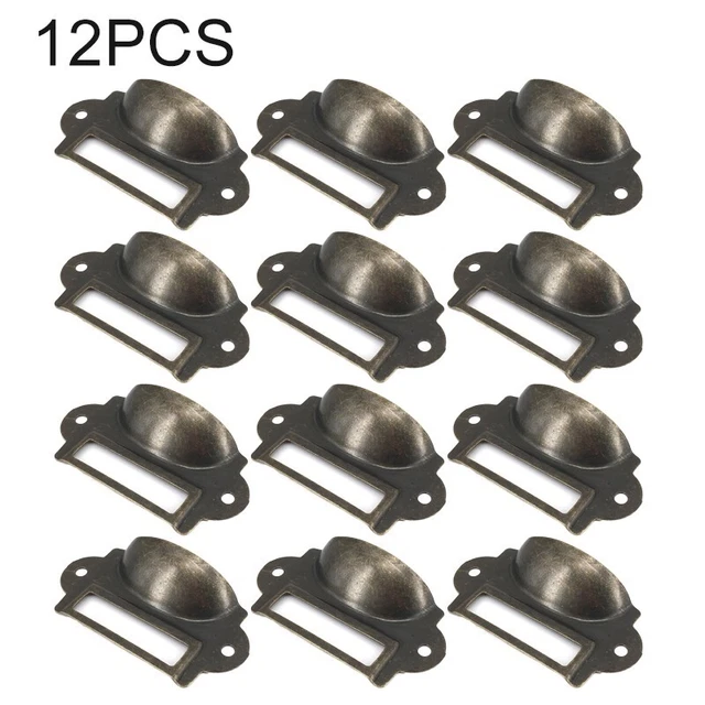 12pcs Vintage Armoire Boutons Tiroir Fer Poignée Tirer Support Placard Meuble