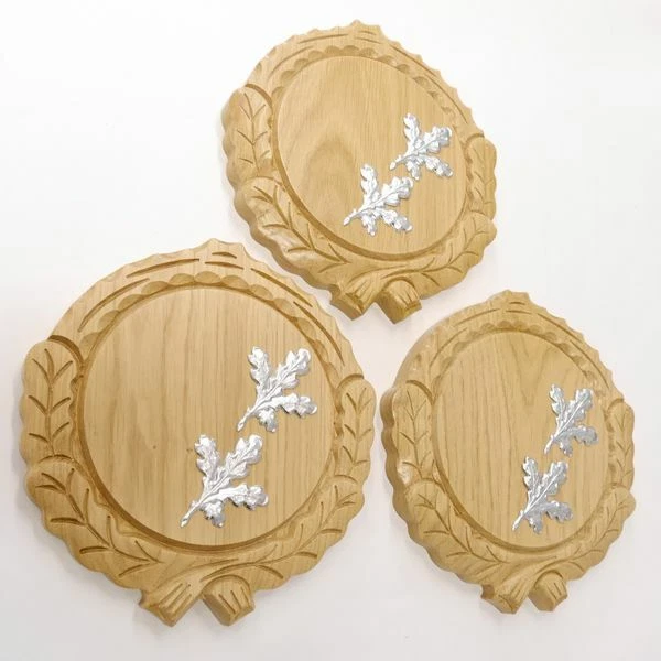 3 Pieza Keilerschilder Tallado Claro Af 14 CM Con 6 Pieza Aluminio Hoja de Roble 3