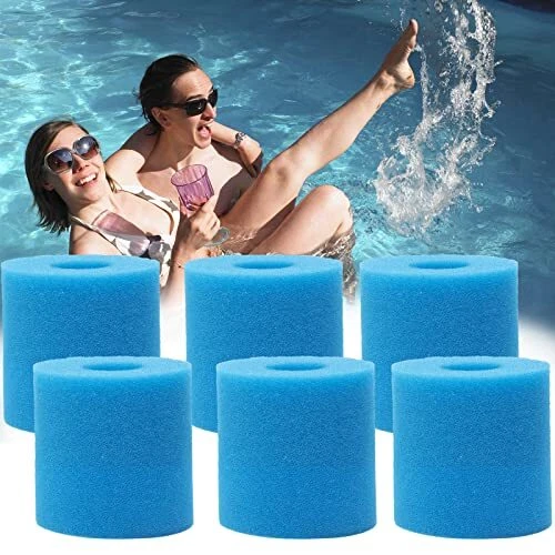 XVOYDT Lot de 6 éponges filtrantes pour piscine Intex type H - Réutilisables ...