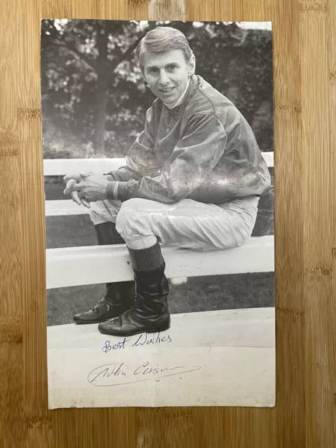 Willie Carson Jockey Original Black & White Hand Signed Horse Racing Press Photo