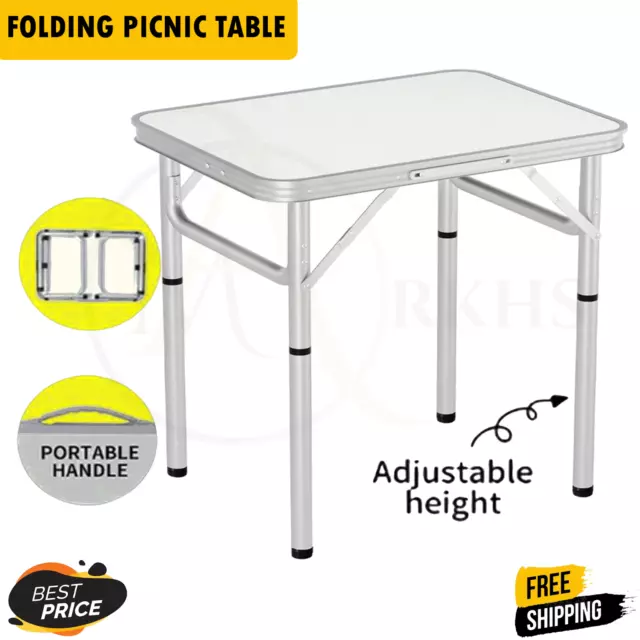 Camping Folding Table Picnic Outdoor Foldable BBQ Tables Aluminium Portable 60CM