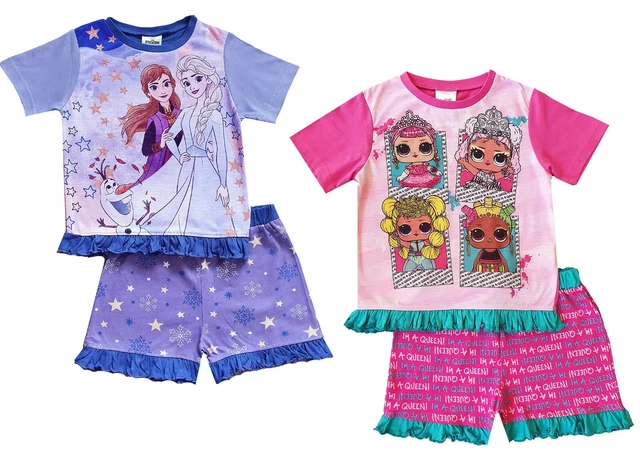 Pigiama corto per ragazze Disney Frozen LOL personaggio pigiami da notte 2 - 10 anni