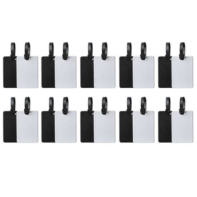 10 PZ ETICHETTE bagaglio vuote sublimazione bianche bianche bianche etichette bagaglio 5512 EUR