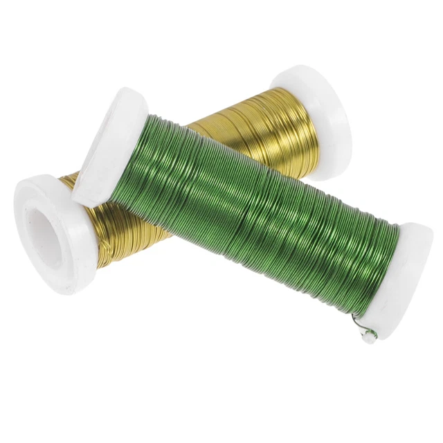 2 rollos de alambres de hierro floral hágalo usted mismo tallos de flores artesanía alambres de flores flor
