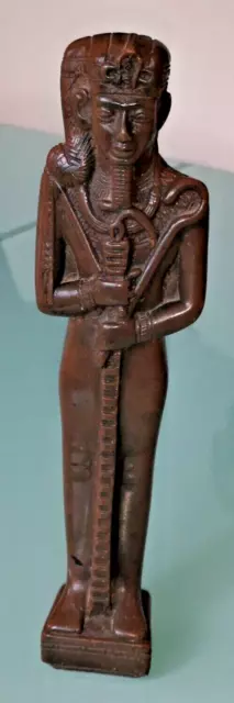 Ägyptischer Mondgott Khonsu Pharao Figur 30 Jahre alt 24cm auf Sockel 4 x 3 cm
