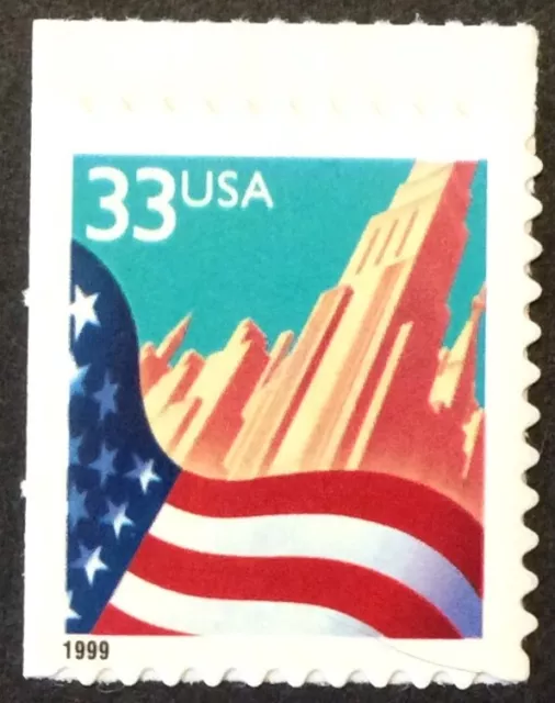 1999 33c Flag and City Booklet Single, Scott #3278, MNH VF