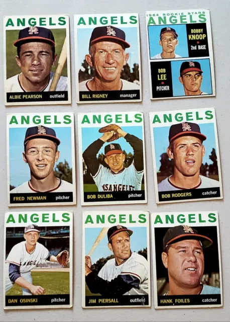 Lot of 9 1964 Topps Los angeles Angels  vintage baseball cards Albie Pearson